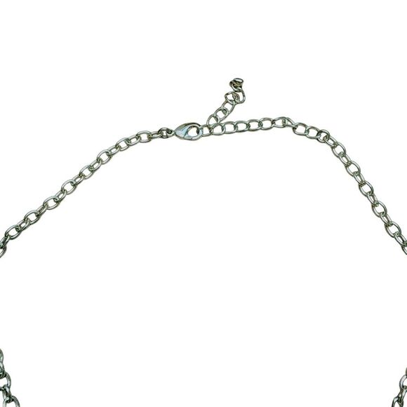 Green & Gold Chunky Statement Necklace 21" - Picture 4 of 4